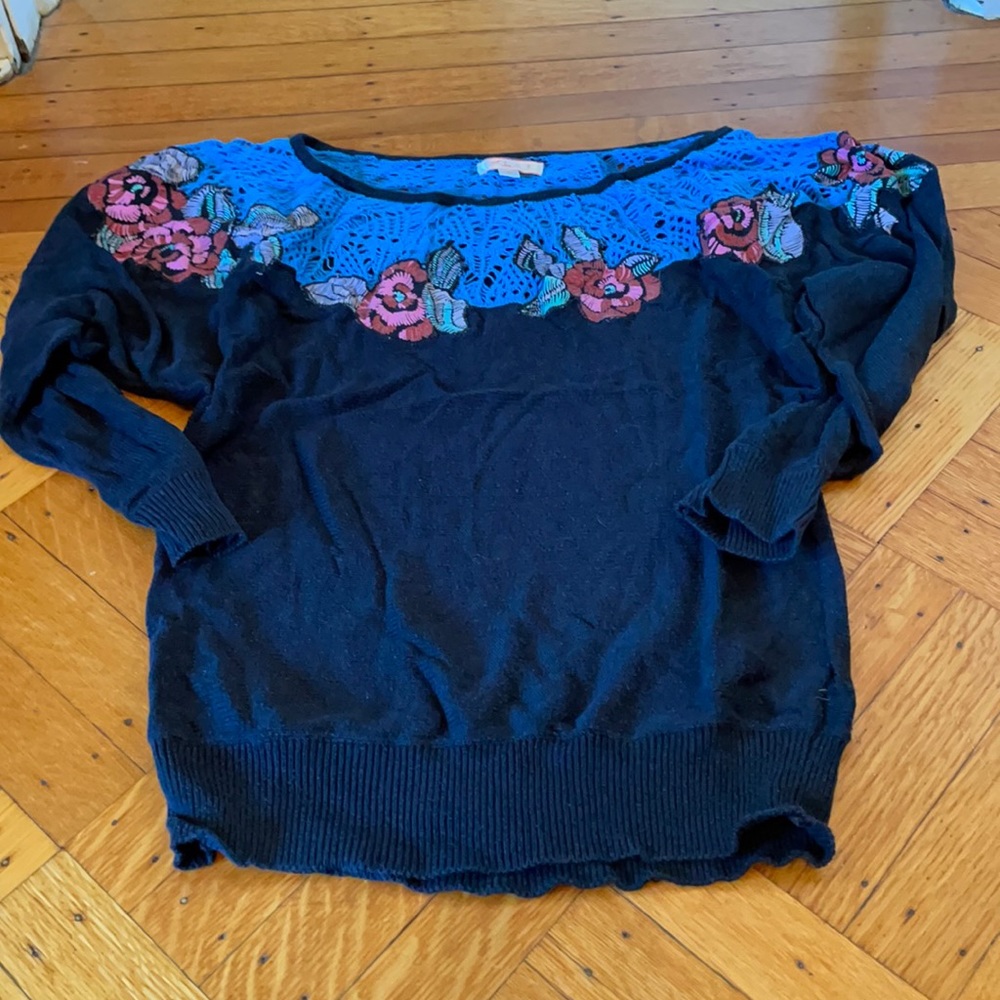 Crochet rose sweater